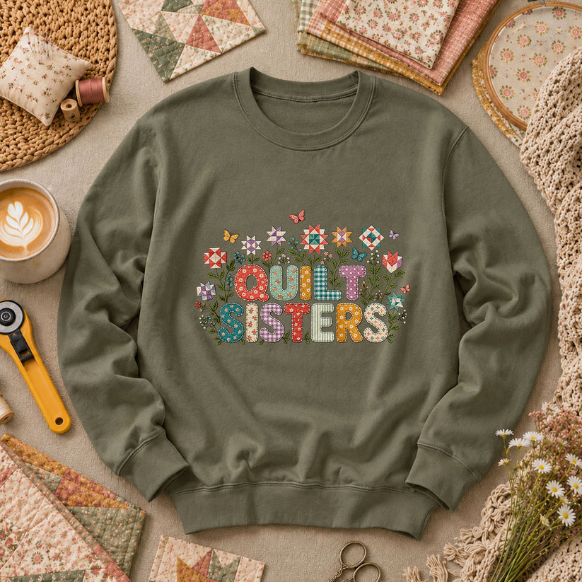 Quilt Sisters Long Sleeve - Military Green