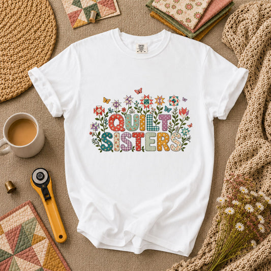 Quilt Sisters T-Shirt - White