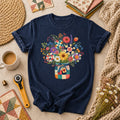 Quilt Star Wildflower Bouquet Patchwork Jar T-Shirt