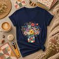 Quilt Star Wildflower Bouquet Patchwork Jar Women's V-Neck