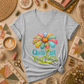 Quilt Til You Wilt Patchwork Flower Funny Women's V-Neck