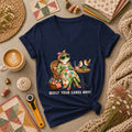 Quilt Your Cares Away Frog Woman Sewing Women's V-Neck