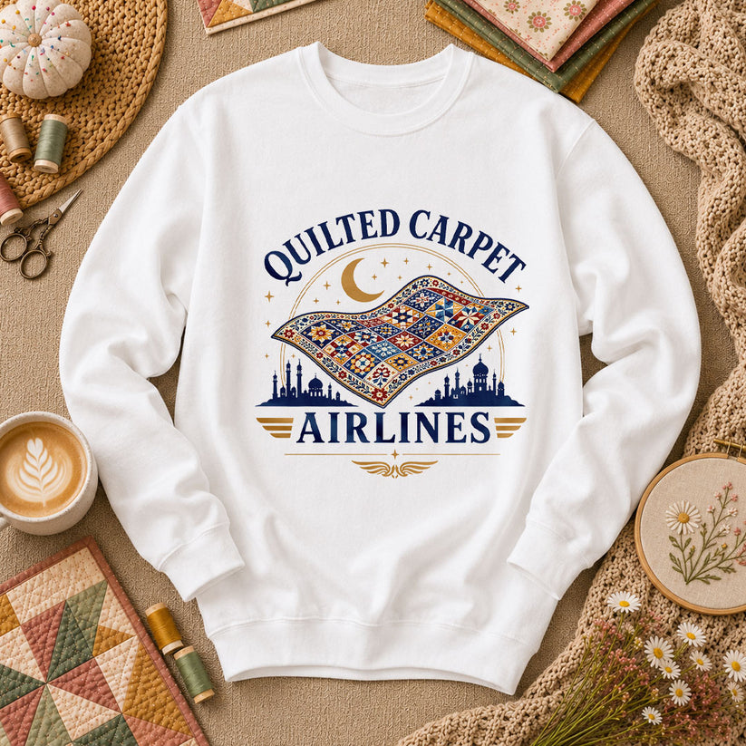 Quilted Carpet Airlines Long Sleeve - White