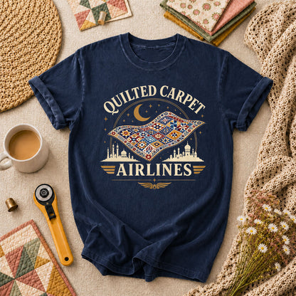 Quilted Carpet Airlines T-Shirt - Navy