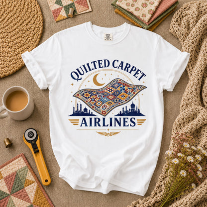 Quilted Carpet Airlines T-Shirt - White