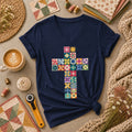 Quilted Cross Faith Women's V-Neck