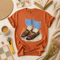 Quilted Moccasin Shoes Floral T-Shirt