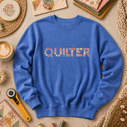 Quilter Cross Stitch Long Sleeve - Heather True Royal