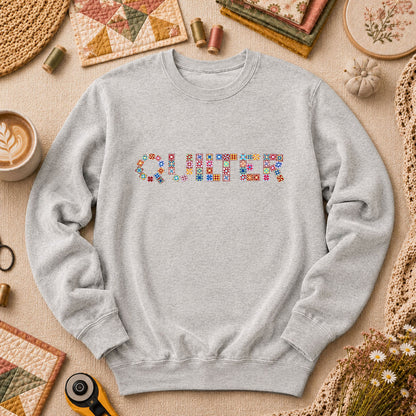 Quilter Cross Stitch Long Sleeve - Sport Grey