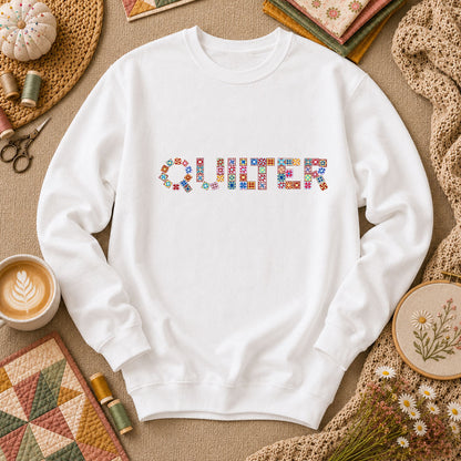 Quilter Cross Stitch Long Sleeve - White