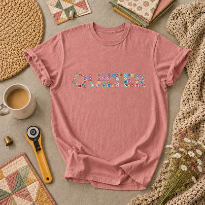 Quilter Cross Stitch T-Shirt - Heather Mauve