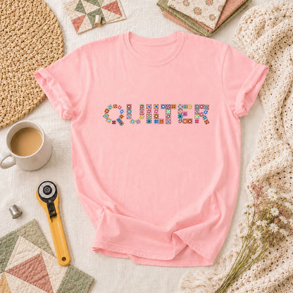 Quilter Cross Stitch T-Shirt - Pink