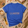 Quilter Cross Stitch Women's V-Neck