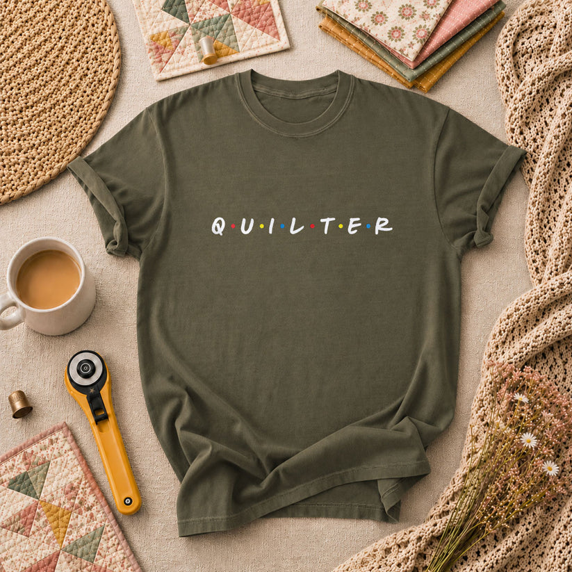 Quilter Friends T-Shirt - Military Green