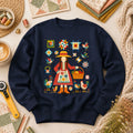 Quilter Girl With Chickens And Blocks Long Sleeve