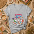 Quilters Gonna Quilt Three Ducks Quilting Trio Women's V-Neck