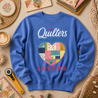 Quilters Make Better Lovers Long Sleeve - Heather True Royal