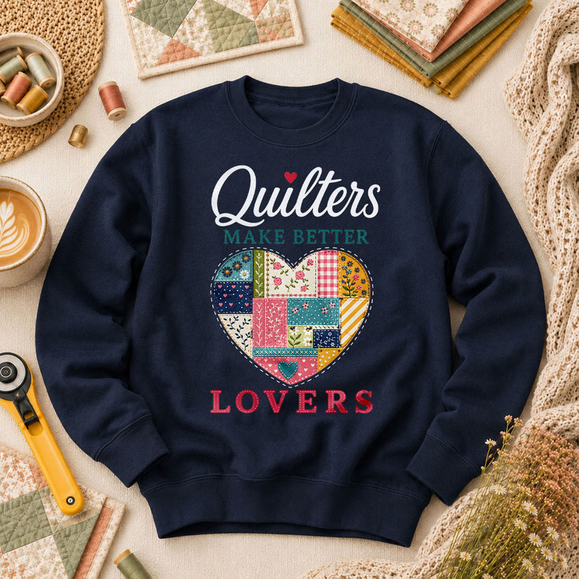 Quilters Make Better Lovers Long Sleeve - Navy