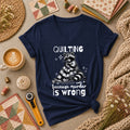 Quilting Because Murder Is Wrong Raccoon Women's V-Neck