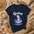 Quilting Because Murder Is Wrong Vintage Women's V-Neck