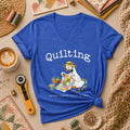 Quilting Because Stabbing People Is Wrong Goose Women's V-Neck