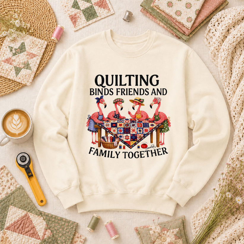 Quilting Binds Friends And Family Together Long Sleeve - Natural