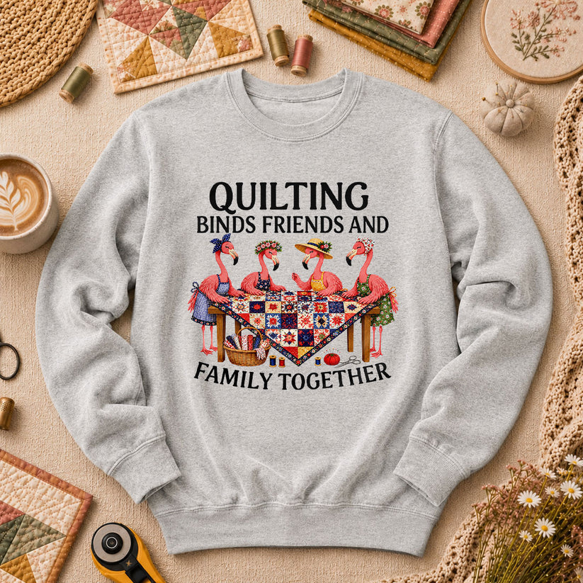 Quilting Binds Friends And Family Together Long Sleeve - Sport Grey
