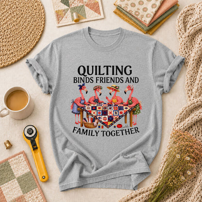 Quilting Binds Friends And Family Together T-Shirt - Athletic Heather