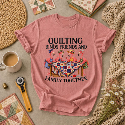 Quilting Binds Friends And Family Together T-Shirt - Heather Mauve