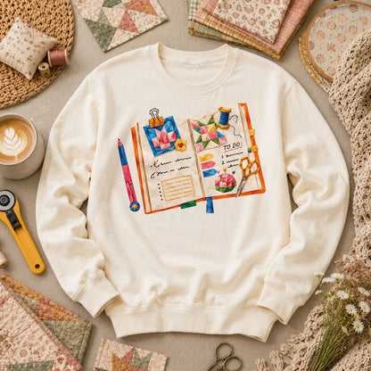 Quilting Book To Do List Long Sleeve - Natural