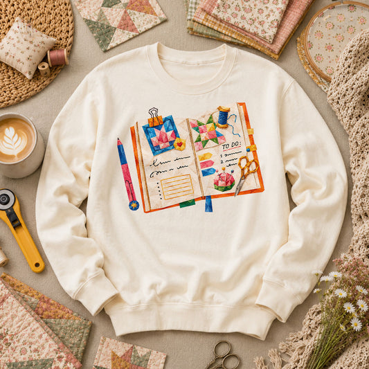 Quilting Book To Do List Long Sleeve - Natural