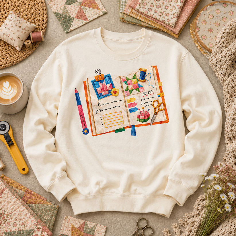 Quilting Book To Do List Long Sleeve - Natural