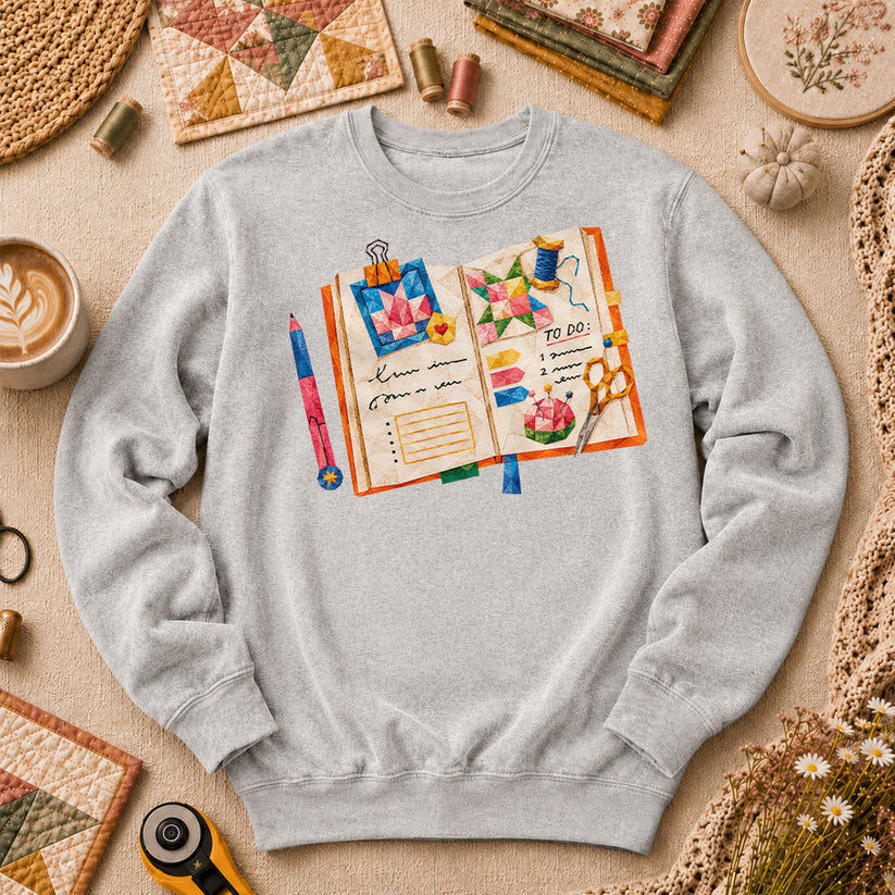 Quilting Book To Do List Long Sleeve - Sport Grey