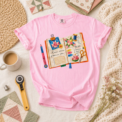Quilting Book To Do List T-Shirt - Blossom