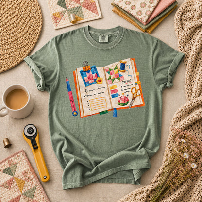 Quilting Book To Do List T-Shirt - Forest Green