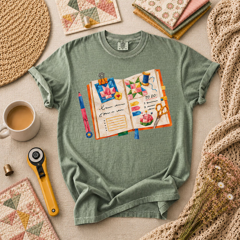 Quilting Book To Do List T-Shirt - Forest Green