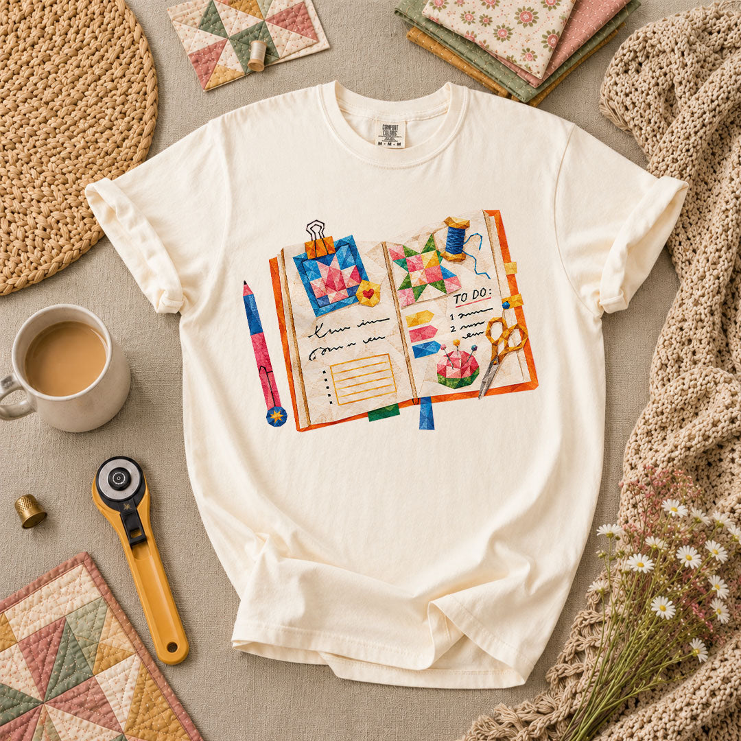 Quilting Book To Do List T-Shirt - Ivory