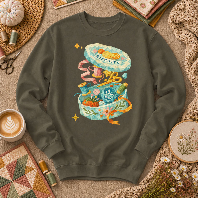 Quilting Box Long Sleeve - Military Green