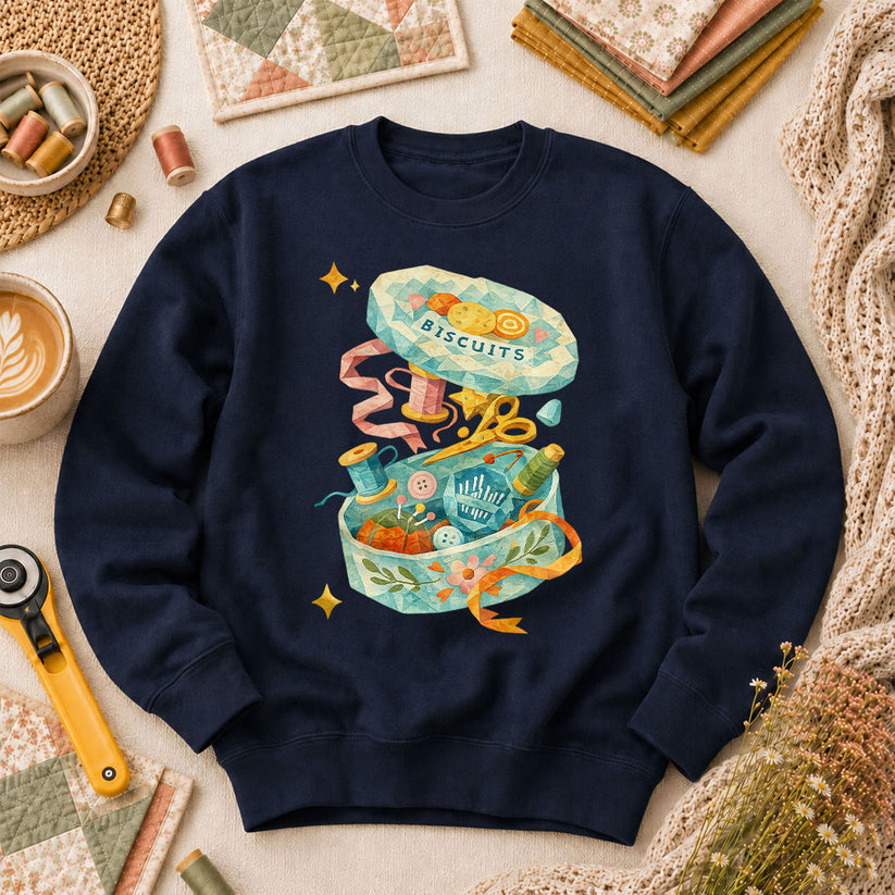 Quilting Box Long Sleeve - Navy