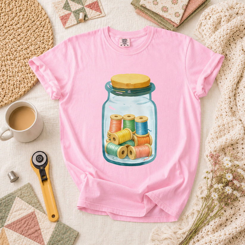 Quilting Box Thread Spools T-Shirt - Blossom
