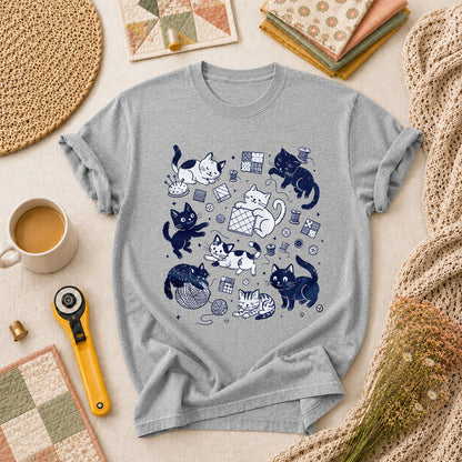 Quilting Cats And Kittens T-Shirt - Athletic Heather