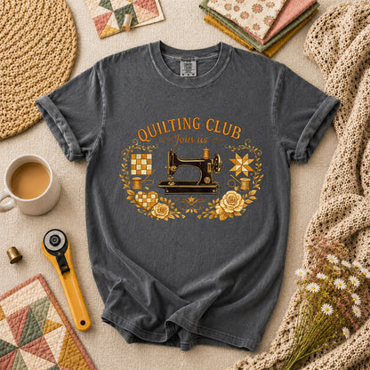 Quilting Club Join Us T-Shirt - Grey