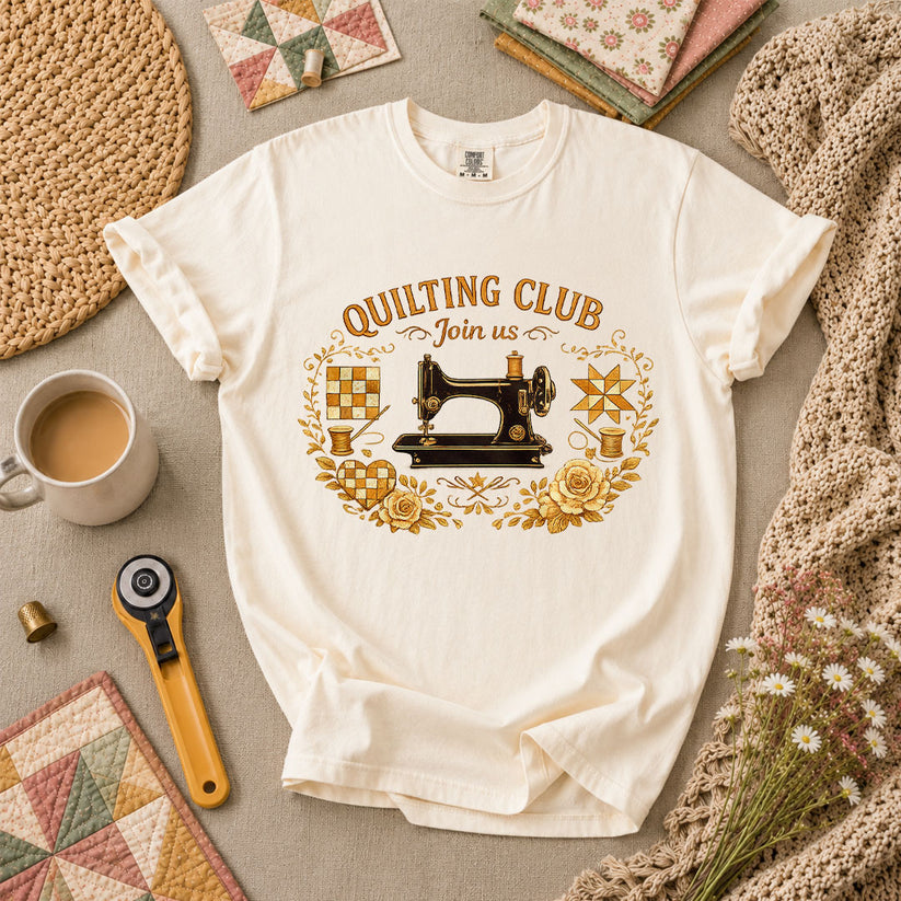 Quilting Club Join Us T-Shirt - Ivory