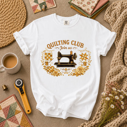 Quilting Club Join Us T-Shirt - White