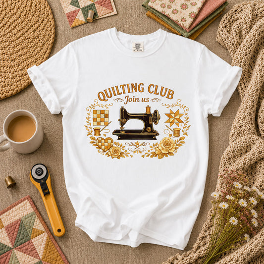 Quilting Club Join Us T-Shirt - White