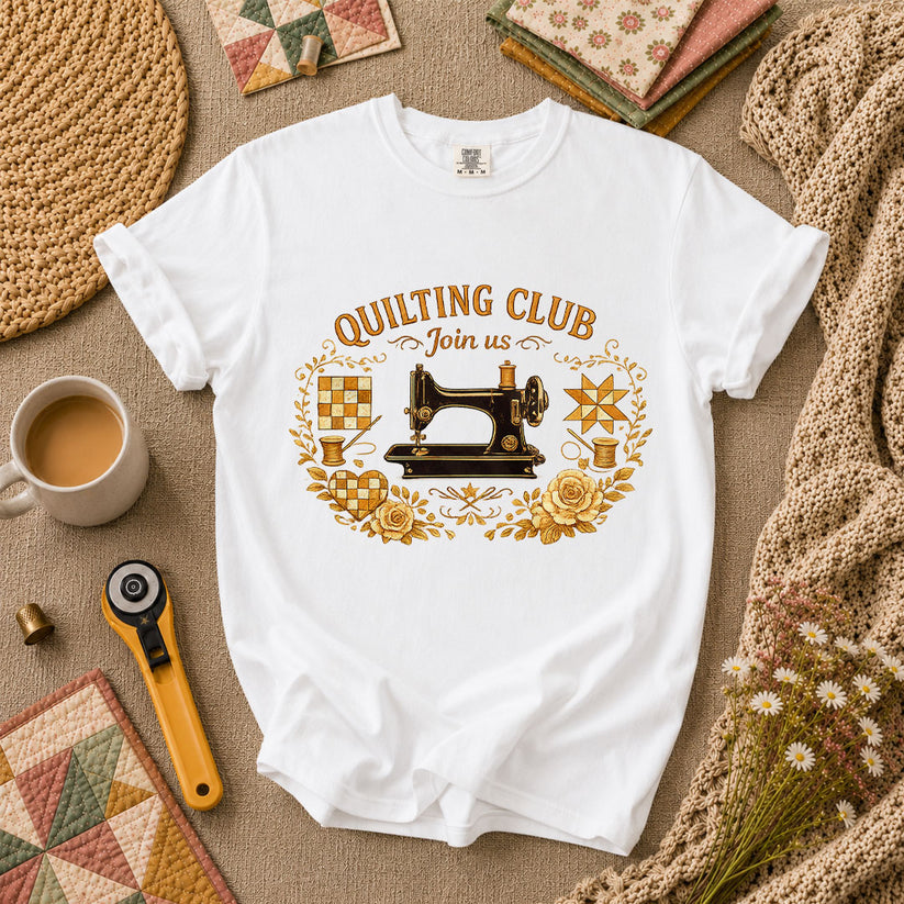 Quilting Club Join Us T-Shirt - White