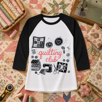 Quilting Club Vintage Raglan Sleeve - Black