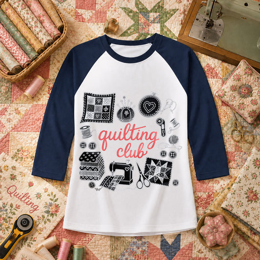Quilting Club Vintage Raglan Sleeve - Navy