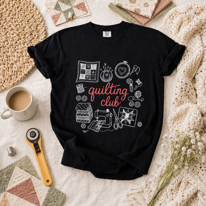 Quilting Club Vintage T-Shirt - Black
