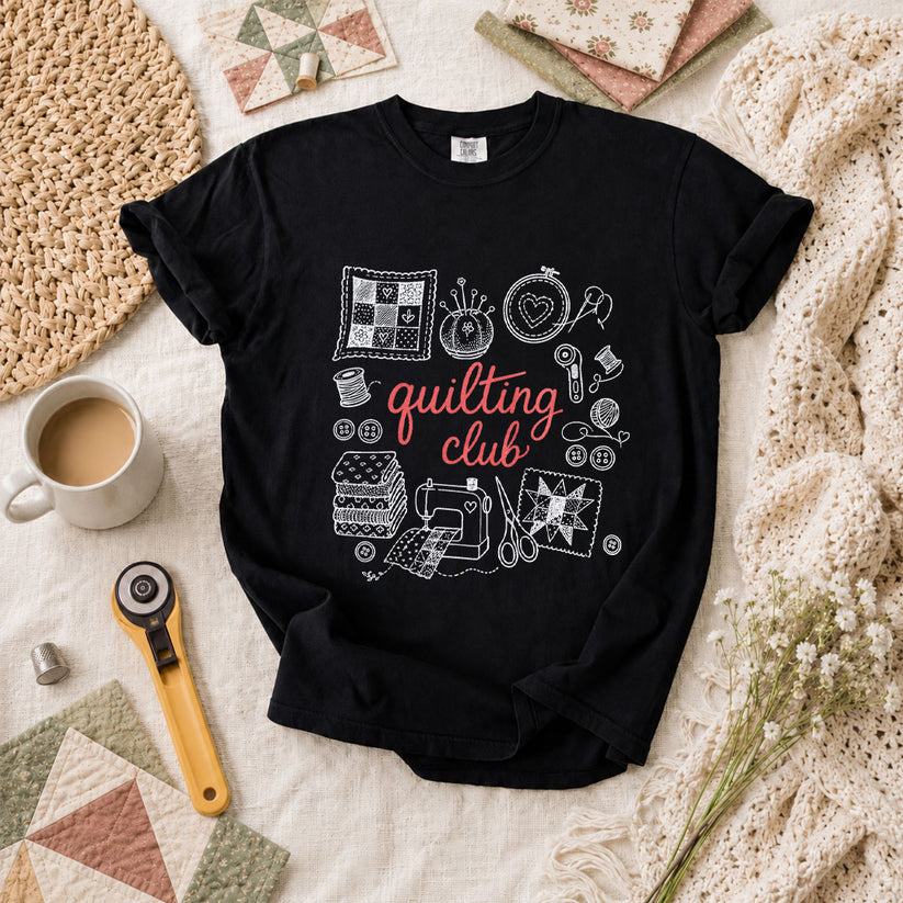 Quilting Club Vintage T-Shirt - Black